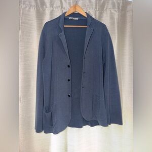 Men's (size 54) Maurizio Baldassari Blue Knit Cardigan Blazer